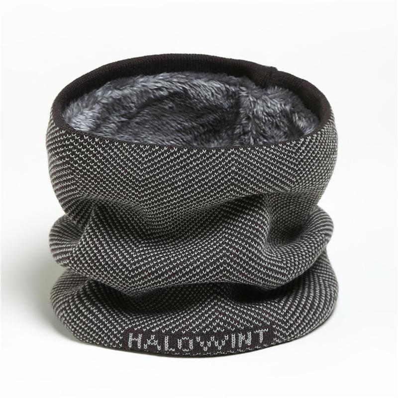 New Knitted Winter Warm Ring Neck Scarf Fashion Solid Men Women Outdoor Warm Full Face Mask with Plush Soft Muffler Bufanda