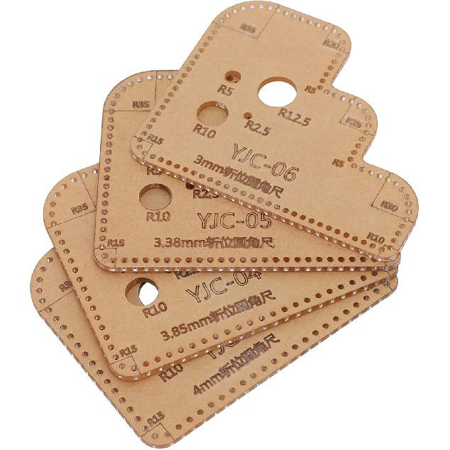 4 шт. Шаблон для круглых углов, Акриловый шаблон для круглых углов из кожи, Вспомогательная режущая линейка-трафарет для изготовления поделок ручной работы