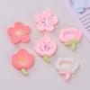Spring Peach Blossom Handmade DIY Cartoon Bag Accessories Kit with Cream Glue & Resin Parts