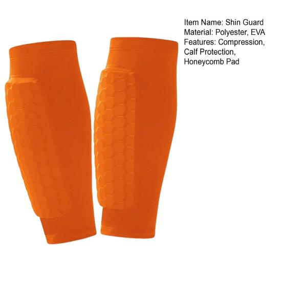 Футбольные щитки для детей, юношей и взрослых, компрессионный рукав для икр с сотовыми вставками, защитное снаряжение для футбола