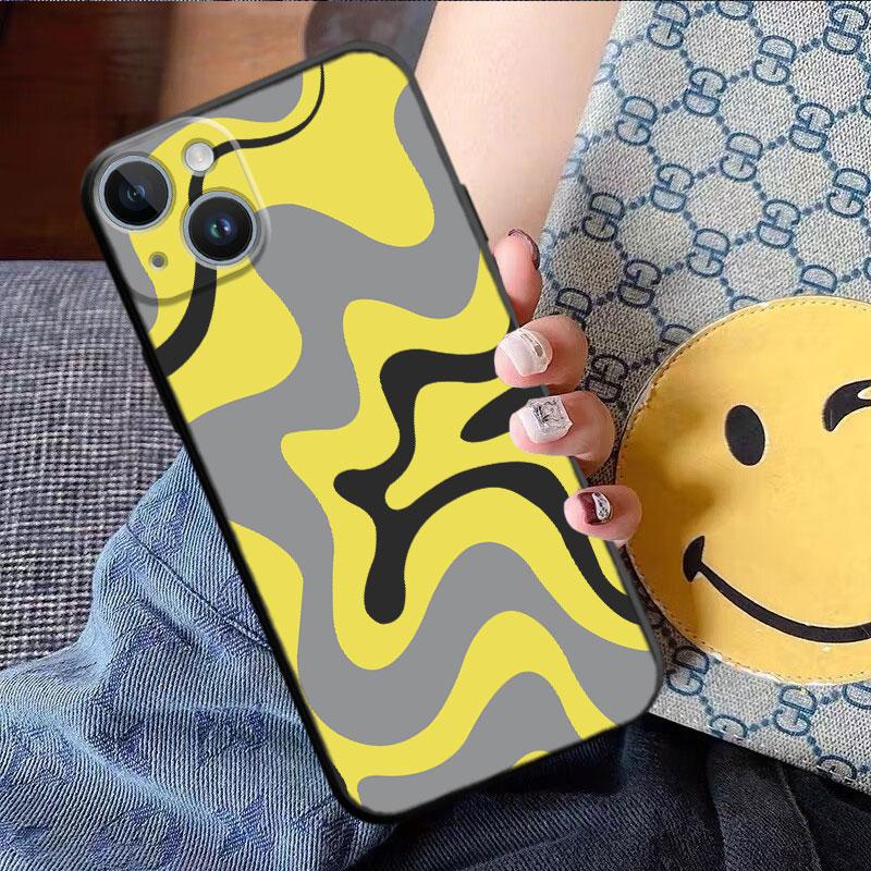 Чехол для телефона для iPhone XR XS X 13 Mini SE 7 8 6S 11 Pro Max 12 14 Plus Абстрактный узор с завихрениями в бежевом и шалфейном цвете Coque черный