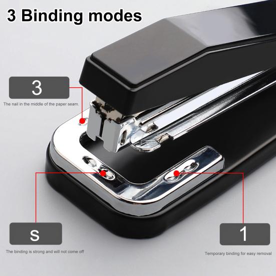 Офисный степлер, вращающийся на 360 градусов, прочная конструкция, 25 листов, степлер для переплета, товары для дома