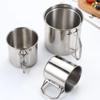 250-700ml Camping Cup Foldable Handle Stainless Steel Mug New Water Mug  For Camping Travel