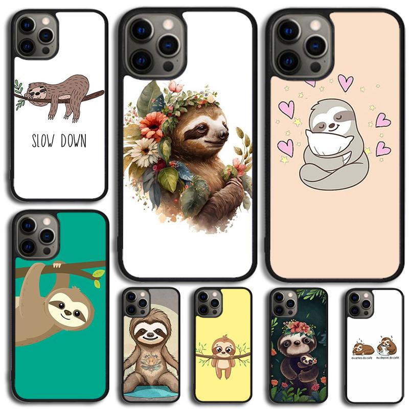 Cute Sloth Animals Phone Case For iPhone 17 Air 15 16e 14 13 Pro Max Coque 12 11 Pro Max PLUS cover