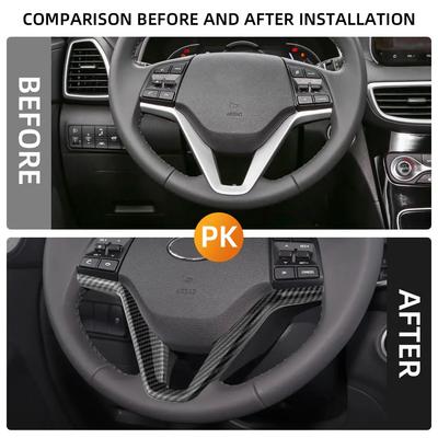 Накладка на руль автомобиля для Hyundai Tucson 2016 2017 2018 2019 2020, молдинги интерьера, наклейка, декоративные аксессуары
