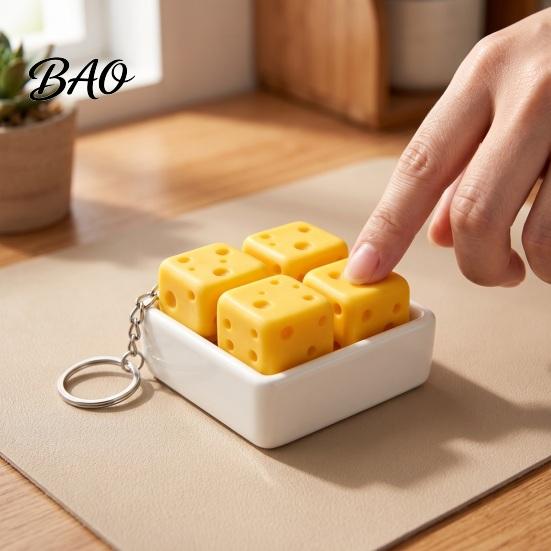 Relaxing Desk Accessories 3D Printed Cheese Clicker Toy, Portable Cube Fidget Anxiety Relief Gadget Sensory for Adults and Kids