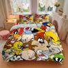 Classic Looney Tunes Compilation Print 3Pcs Bedding Setduvet Cover With 2 Bedropillowcase Home Birthday Gift