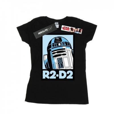 Женская/Дамская хлопковая футболка с постером R2-D2