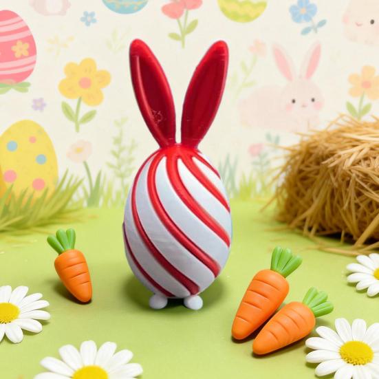 3D-печатное спиральное пасхальное яйцо Уникальная сенсорная игрушка-антистресс с ушками кролика для взрослых Снятие стресса Наполнители для пасхальной корзины Товары для вечеринок