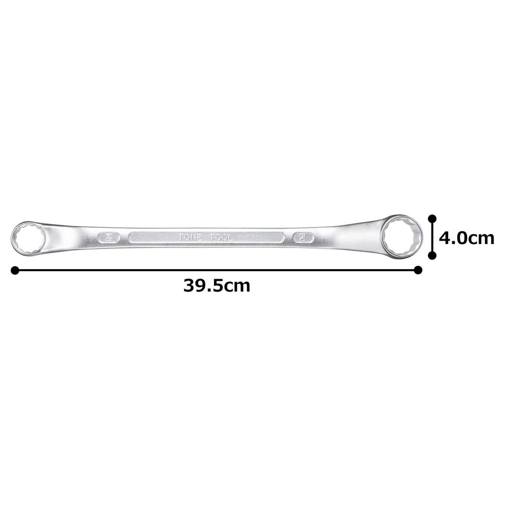 TONE Long Box Wrench Width Across Flats 24 X 30mm (45°) M45-2430