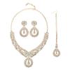 3Pcs Wedding Necklaces Earrings Set Fashion Rhinestone Choker Set Crystal Jewelry Set  Bridal