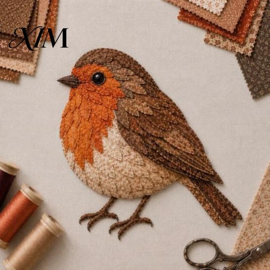DIY Patchwork Hummingbird Project 3D Bird Kit, Owl Sewing Hand Stitching Learning Handmade Fabric Art Crafting Kit for Home Wall Decor