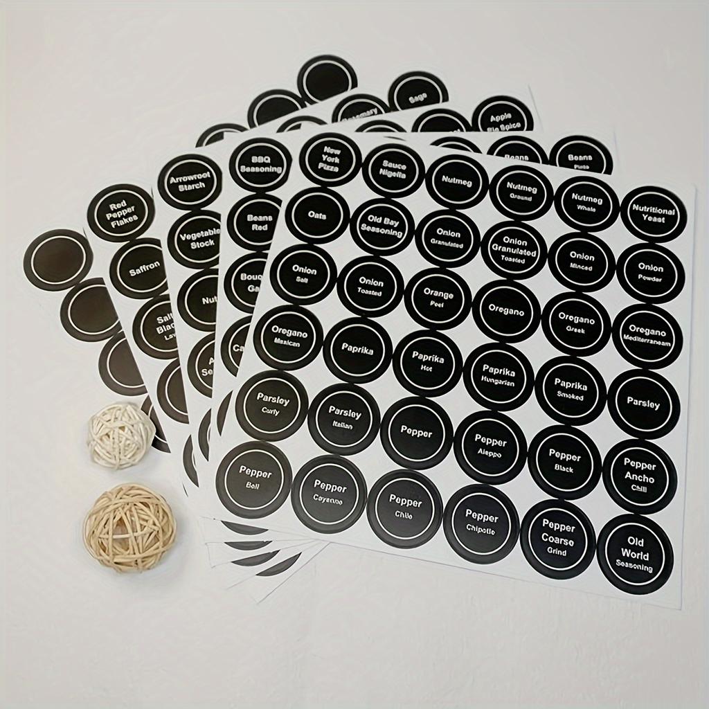 180 шт. круглых этикеток для банок Мейсона - самоклеящиеся этикетки для бутылочек со специями с названиями трав и специй (розмарин, базилик, тимьян, лаванда,)