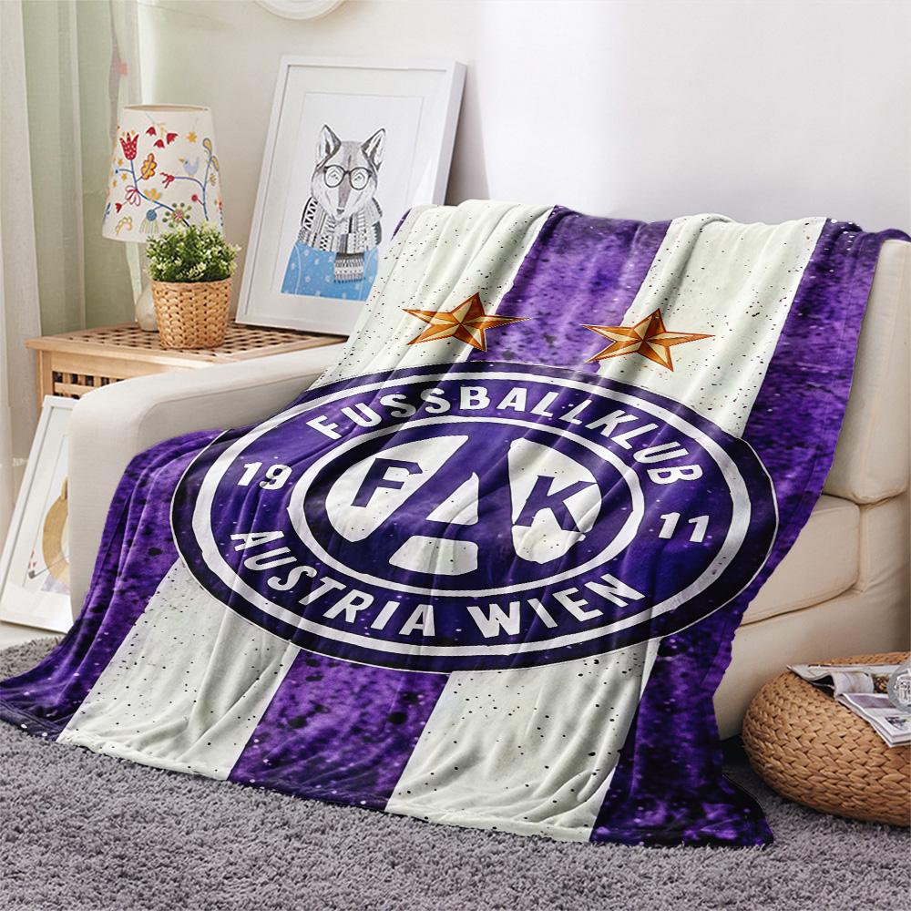 FK Austria Wien Print FlAannel Blanket, High quality Comfortable for All Seasons, Home Decor, Warmth and Comfort