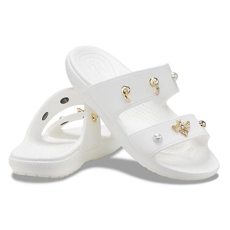 Crocs Женские сандалии-слайды с мягкой подошвой, удобные для улицы, белые 207387-103