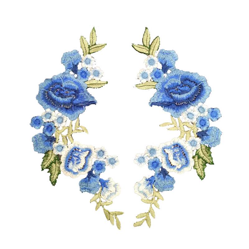 DIY модные аксессуары для одежды, вышивка, аппликация, нашивки, 1 пара, цветочные, ручной работы