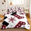 Red Christmas Duvet Cover Bedding Sets Snowflake Duvet Cover Set White Snowflake Microfiber For Bedroom Decoration Teens Women