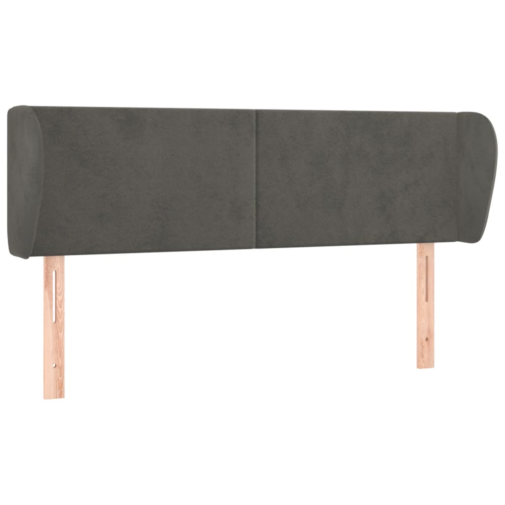 Headboard with Ears Dark Gray 147 x 23 x 78 88 cm Velvet