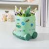 Desk Pen Holder Cartoon Vehicle Shape Pencil Holder Multi-functional Desktop Makeup Brush Organizer for Home School Office