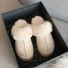 Fur Slippers Women Winter Plush Sandals  Luxury Slip On Platform Slides Female Thick Sole Designer Cotton Home Shoes
