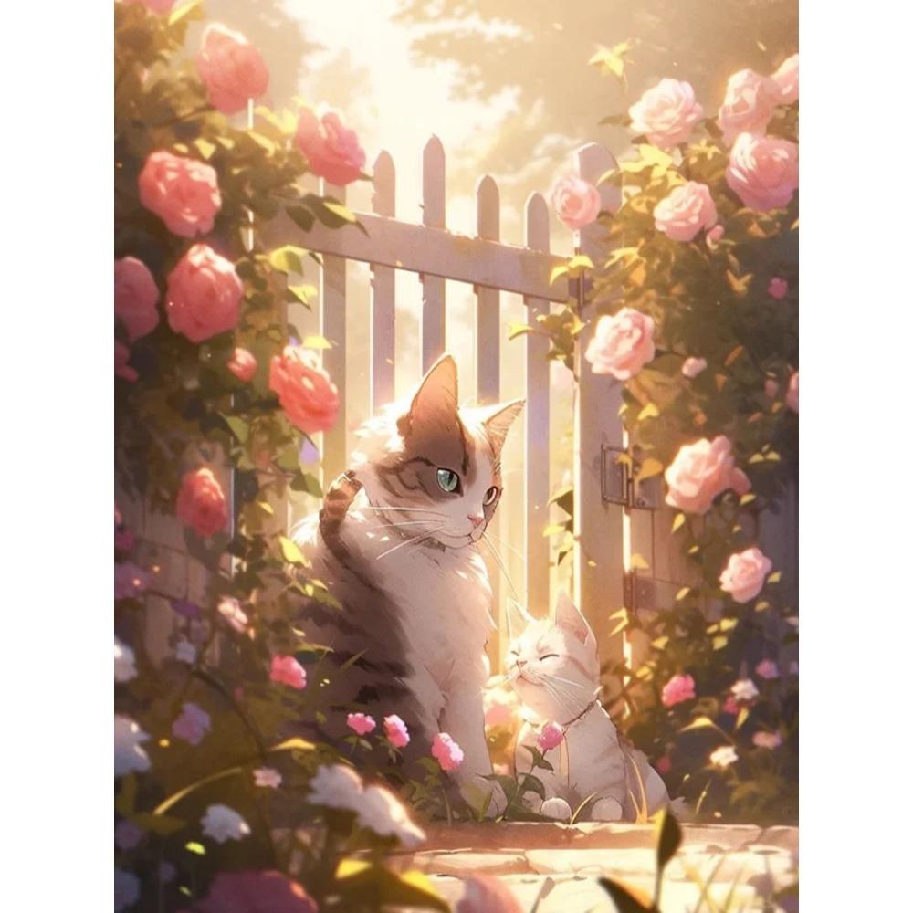 Алмазная картина, полная дрель, милый лев, кошка, животное, круглая алмазная живопись, ручная работа, Лось, панда, сделай сам, алмазная мозаика, картина, украшение для дома