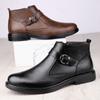 Модные зимние плюшевые теплые мужские ботинки «Челси» на низком каблуке, деловые, формальные, высокие кожаные туфли, универсальные ботильоны в британском стиле