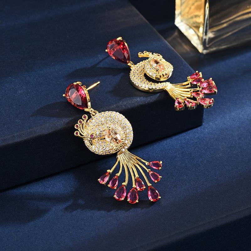 Серьги в форме капли воды Феникс, слегка инкрустированные цирконием, легкие, роскошные, элегантные, высокого класса серьги