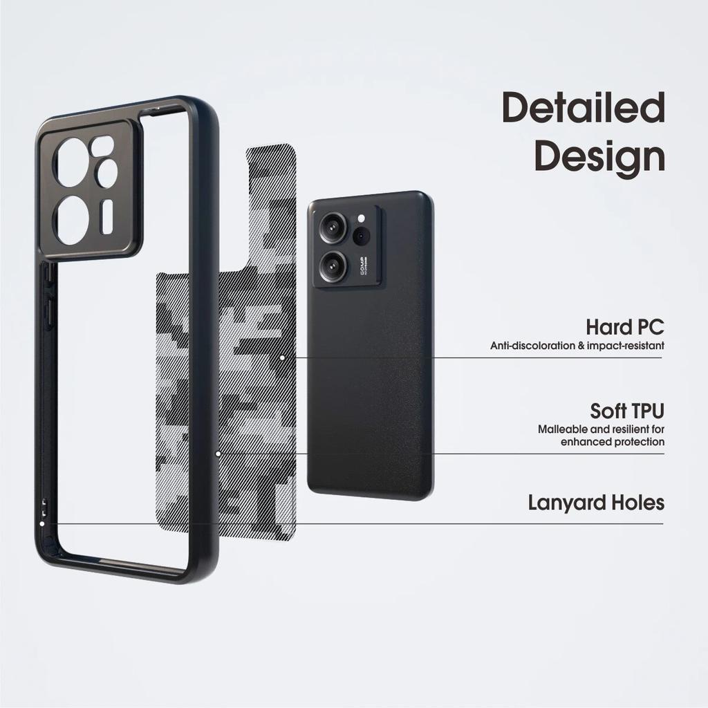 (Comes with wrist strap)ibmrs for Xiaomi 13T Pro/Redmi K60 Ultra Anti-Fingerprint Camo Case ,matte Clear transparent phone protective case