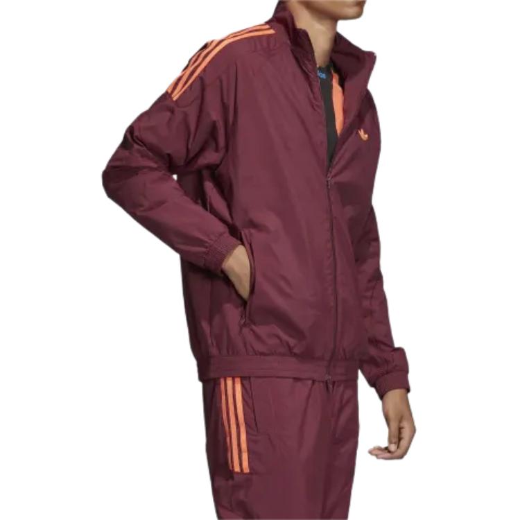 adidas Тканый спортивный топ в полоску Originals Flamestrike, мужские куртки бордового цвета DU8132