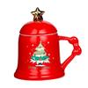 Керамическая чашка 'Рождественская елка' для девочек, рождественский подарок, с крышкой и ложкой, кружка, офисная, для пары, чашка для воды, креативный подарок