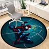 1pc Spiderman Web Icon Round Rug Flannel Fun Playful Design Living Room Bedroom Floor Mat Home Decoration Kids Room Carpet Y82857