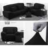 Sofa Cover - Moonmini - 3-seater Super Stretch 190-230cm - 1-seater 90-140cm - 3 Pillowcases 45x45cm - Black