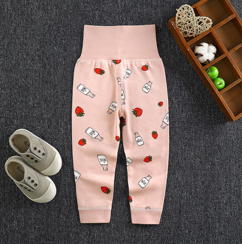 Children's 100% Cotton Autumn Pants, High-waisted Belly-protecting Pants, Baby Pants with Open Crotch, Boys' and Girls' Undershirts and Sleep Pants