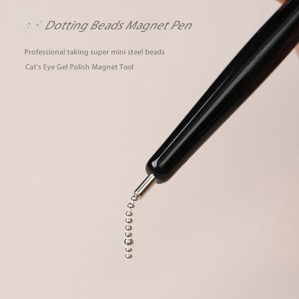 Easy-Dotting Tiny Iron Beads Magnet Pen Nail Art Steel Ball Tool Cat Eye Gel Polish Magnetic Manicure Tool Pen