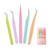 1/5 Pcs Eyelash Tweezers Extension Stainless Steel Superhard Tweezers Tips High Precision Anti-Static Tweezers Professional Tool