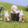 Cute Bunny Carrot House Garden Ornaments: Resin Animal Figurines