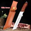 Нож для мяса, фруктов, рыбы, разделки костей, лезвие из нержавеющей стали, кухонные ножи с деревянной ручкой, поварской топор для барбекю