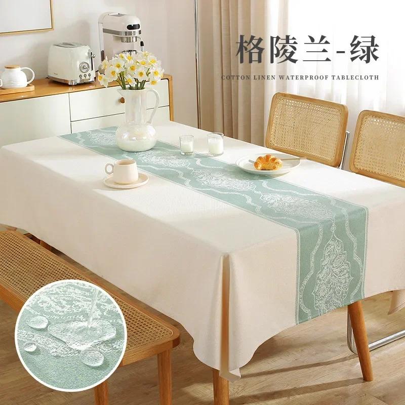 Thickened Cotton Linen Table Mat Household Rectangular Coffee Table Towel Waterproof Oil Proof Wholesale Tablecloth
