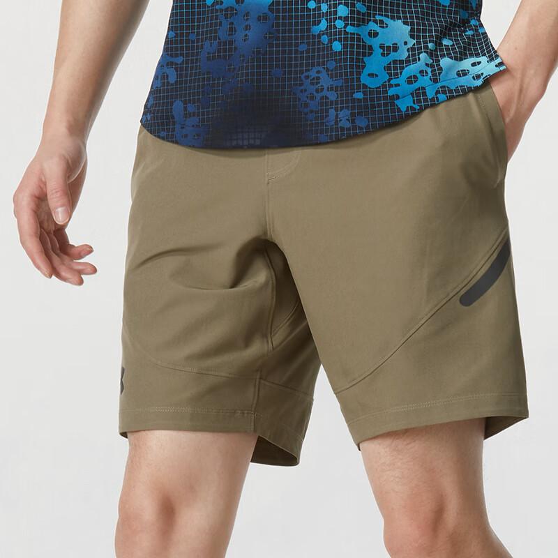 Under Armour Однотонные повседневные шорты для бега на открытом воздухе со средней талией, мужские шорты темно-оливково-зеленого цвета 1370378-361