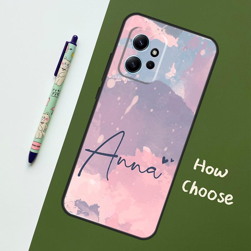Personalised Name Wotercolour Rainbow For Xiaomi Redmi Note 12S 11S 10S 9S Note 12 8 9 10 11 Pro Phone Case For Redmi 12 9 C 10C