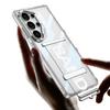 Galaxy S26 Ultra Clear Electroplated Case With Arch Bridge Wrist Strap Anti-Slip Drop Protection
