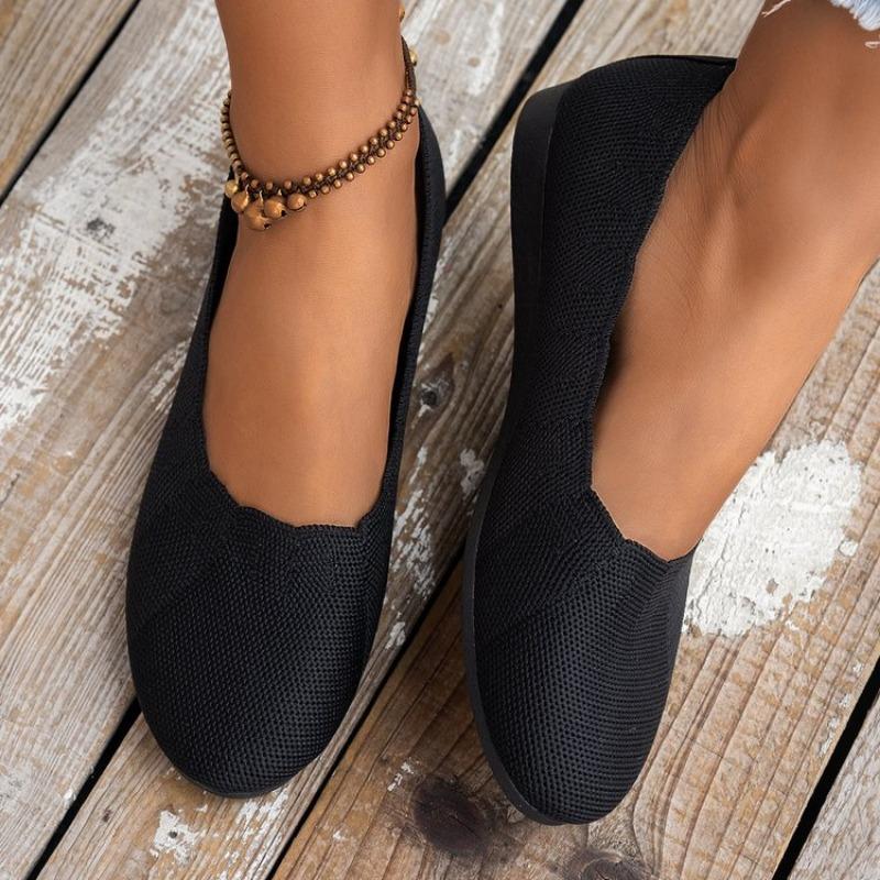 Fashion Women Round Toe Flats New Comfortable Ballet Shoes Casual Slip On Shallow Loafers Office Big Size Breathable Mesh Sneakers Women