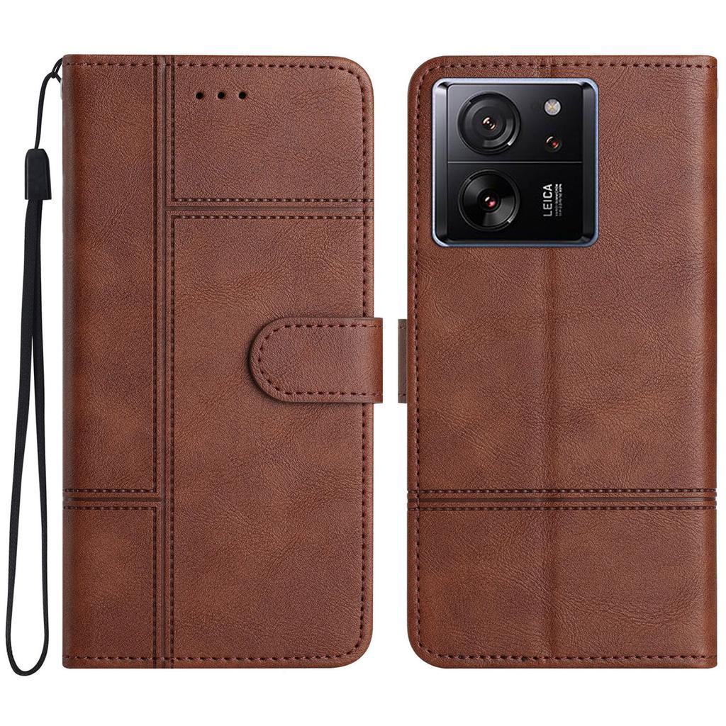For Xiaomi 13T/13T Pro/Redmi K60 Ultra Case Line Imprinted Wallet Phone Leather Cover