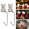 Нержавеющий рождественский каминный крючок для носка, декоративный рождественский дверной венок, подвесной крючок