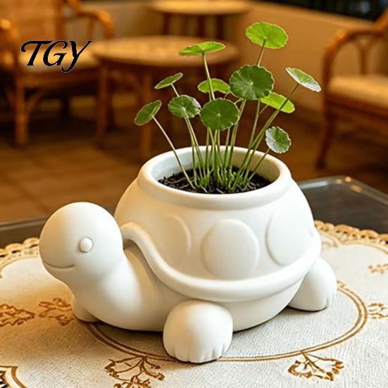 Small Succulents Pot for Windowsill 3D Printed Turtle Pot, Cute Animal Planter Indoor Plants, Decorative Desktop Eco Friendly Potted Plant Holder