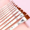 Набор из 10 кистей для рисования с деревянными ручками, мягкие нейлоновые кисти-лайнеры для акварели, двойного назначения, кисти для макияжа, художественные принадлежности