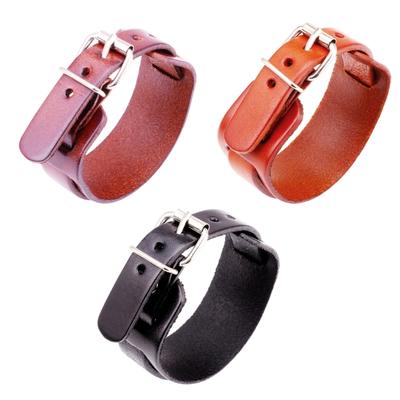 Панк Стиль Двухслойный Кожаный Браслет с Пряжками Регулируемый Кожаный Напульсник для Мужчин и Женщин