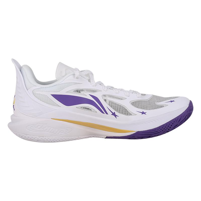 Баскетбольные кроссовки Li Ning Sonic 12 PE с амортизацией, прочные, низкие, мужские, белые, фиолетовые, ABAU019-13