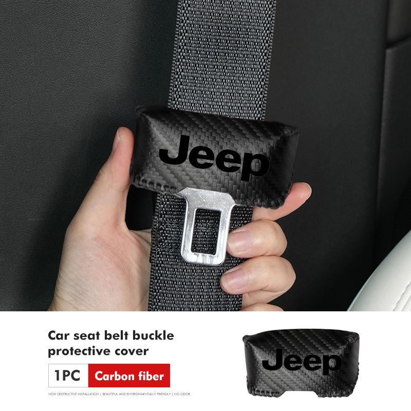 AIB3 Для автомобиля Jeep Застежка ремня безопасности Заглушка Клипса для ремня безопасности автомобиля из кожи Защитные чехлы Cherokee Patriot Liberty Wrangler JK JL