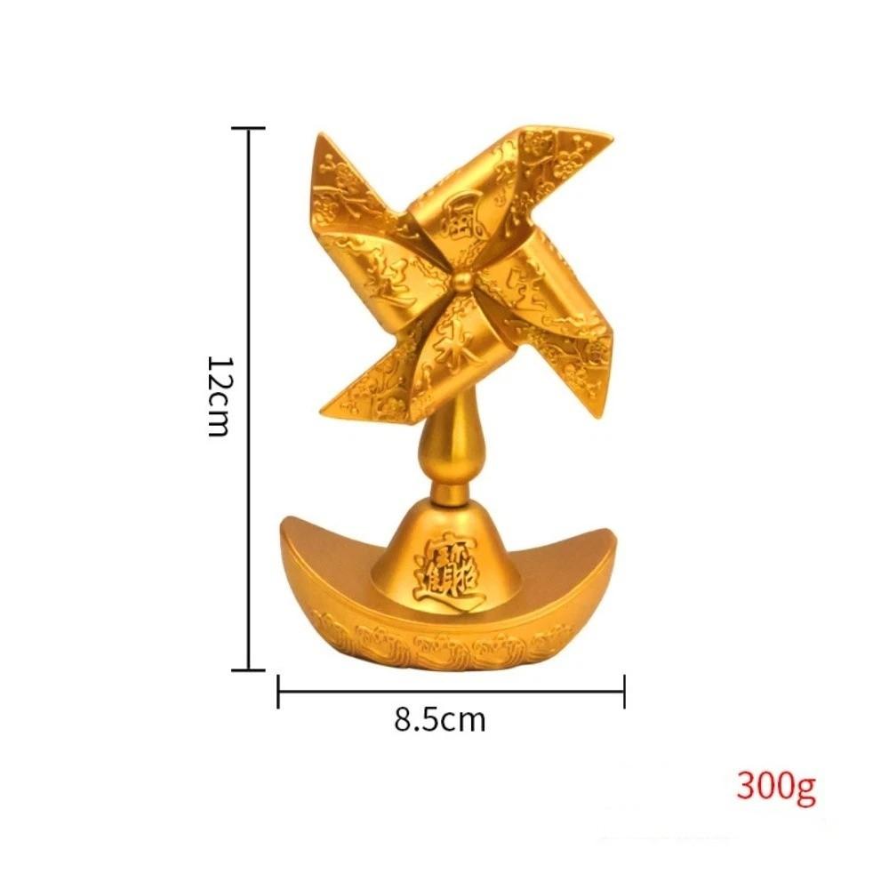 Alloy Windmill Rotating Ornament Lucky Gold Good Luck Home Decor Crafts Wealth Attracting Prosperous Auspicious Ornament
